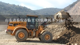 山东省泰安市临工920装载机多少钱