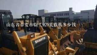 山东省泰安市临工920装载机多少钱